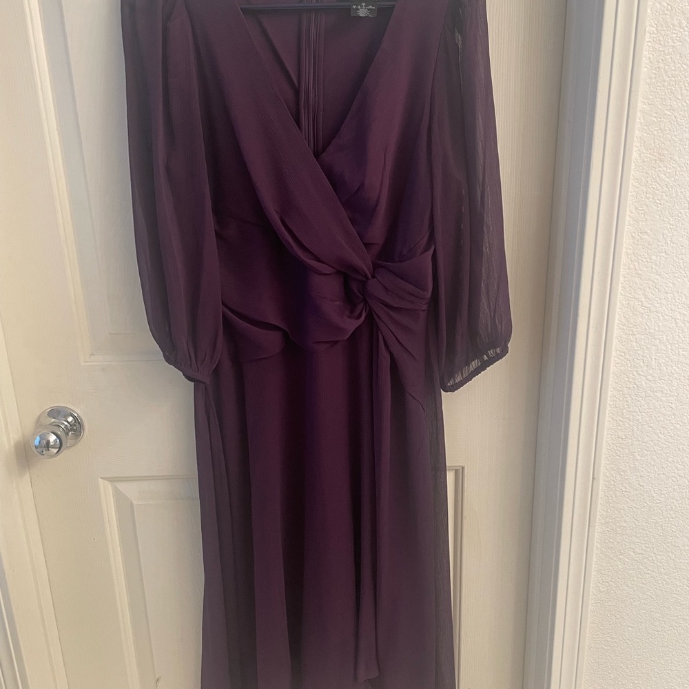DKNY purple Chiffon midi dress